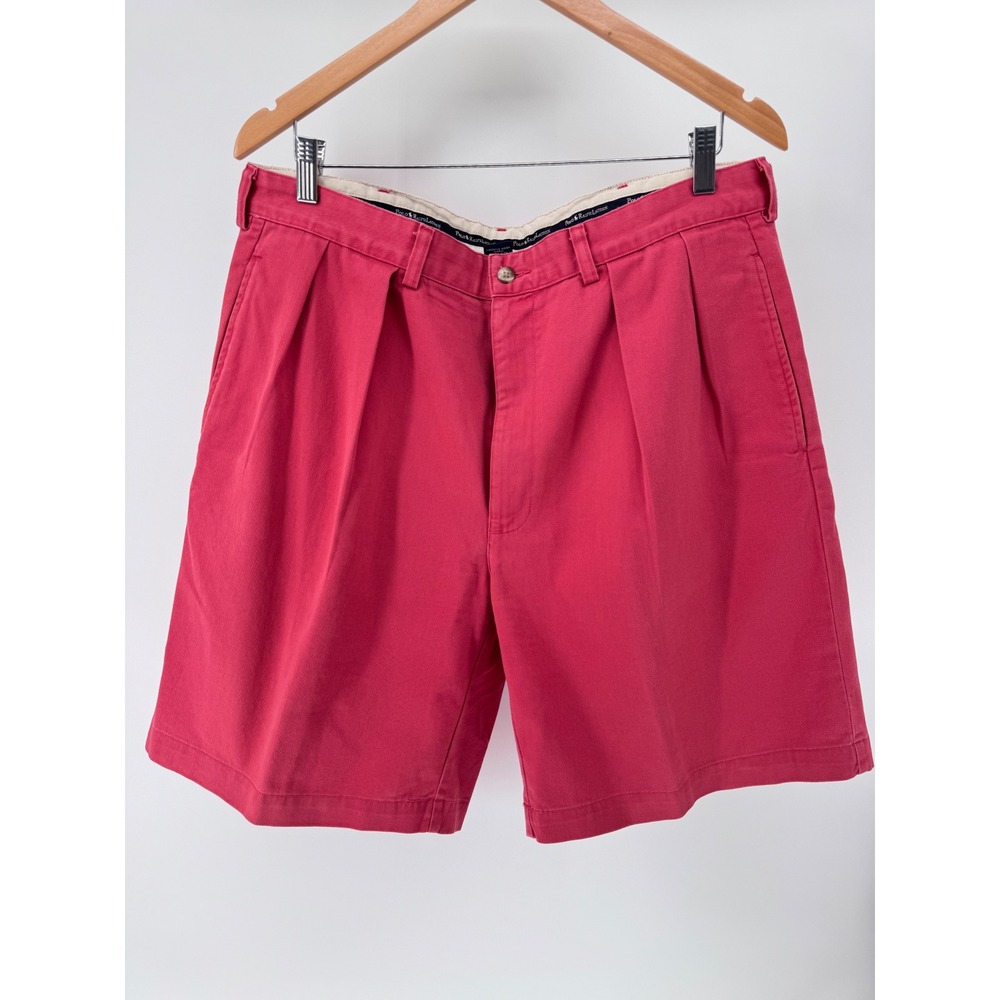 Polo Ralph Lauren Chino Shorts Mens 36 Coral Pleated Cotton Classic